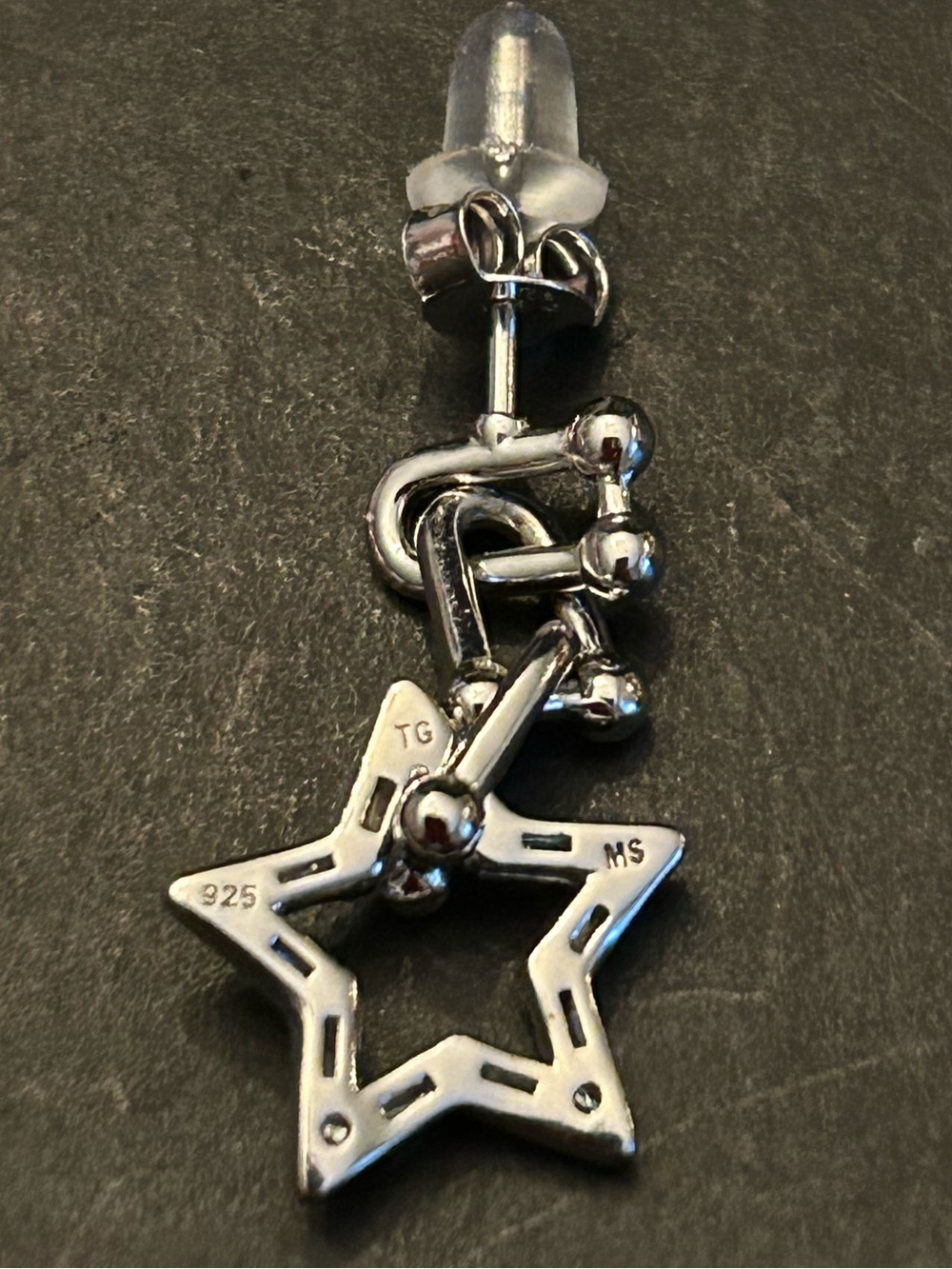 2.00CTW Moissanite 925 Sterling Silver Star ⭐️ Dangle Drop Push Back Earrings - Picture 10 of 11